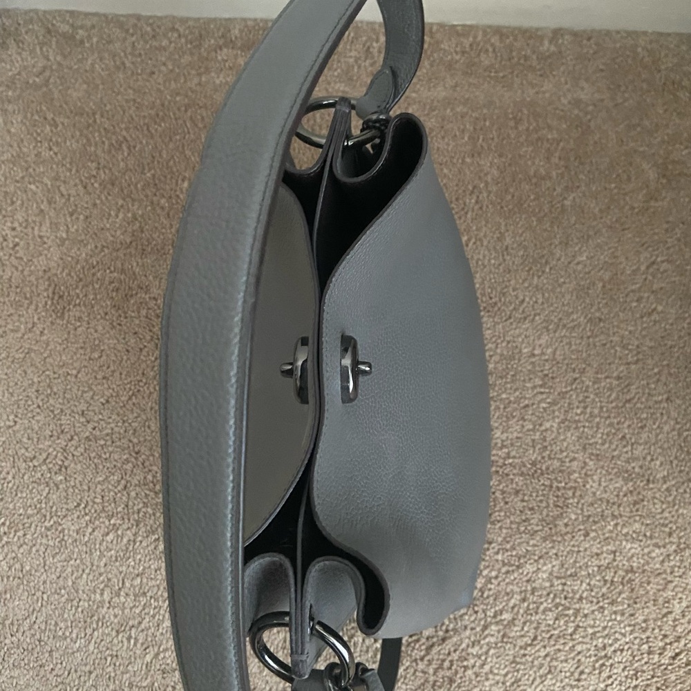 Coach Gray Leather Shoulder Bag - Picture 9 of 12